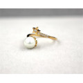 High Quality Hot Selling Big pearl Ring Star Design 0.25 Carat Bague en diamant